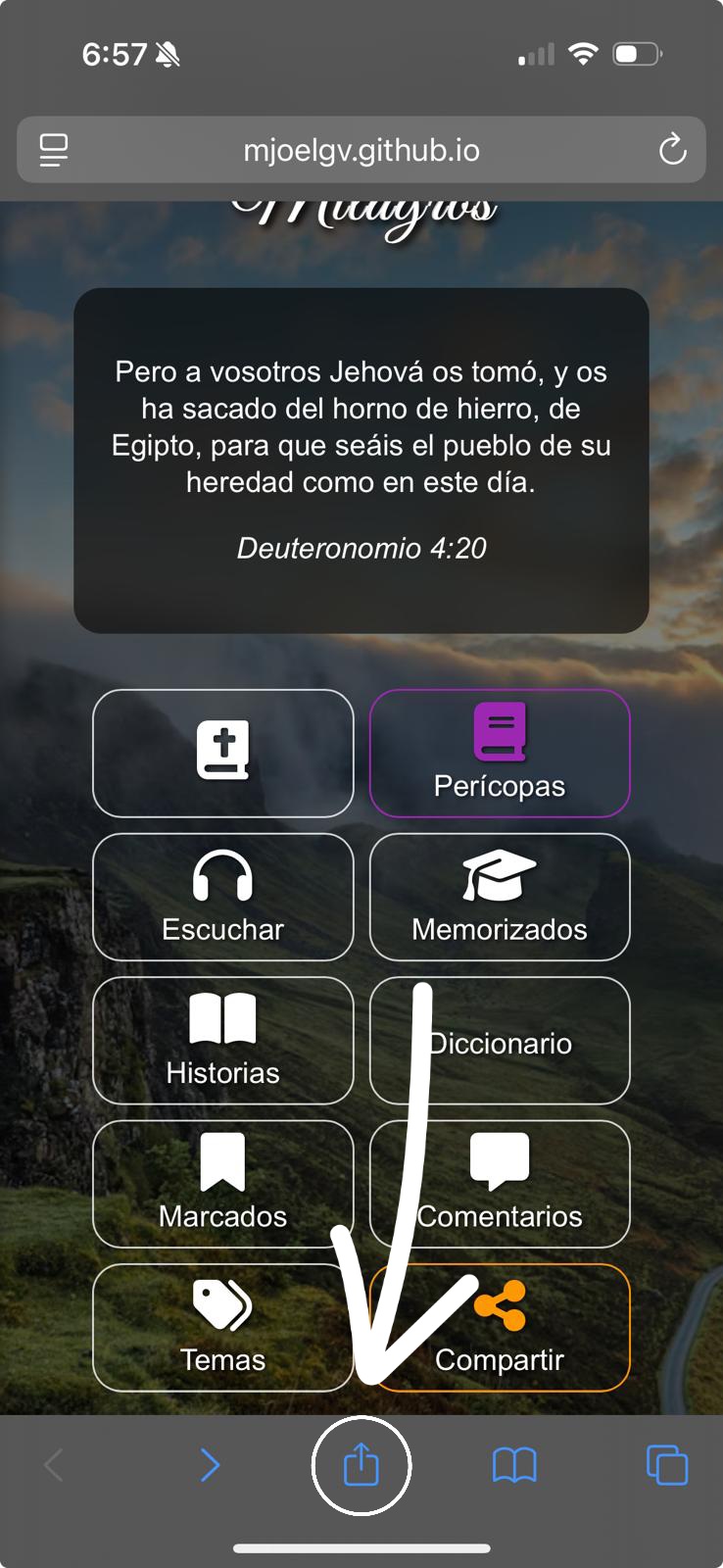 Paso 1: Presionar el botón Compartir