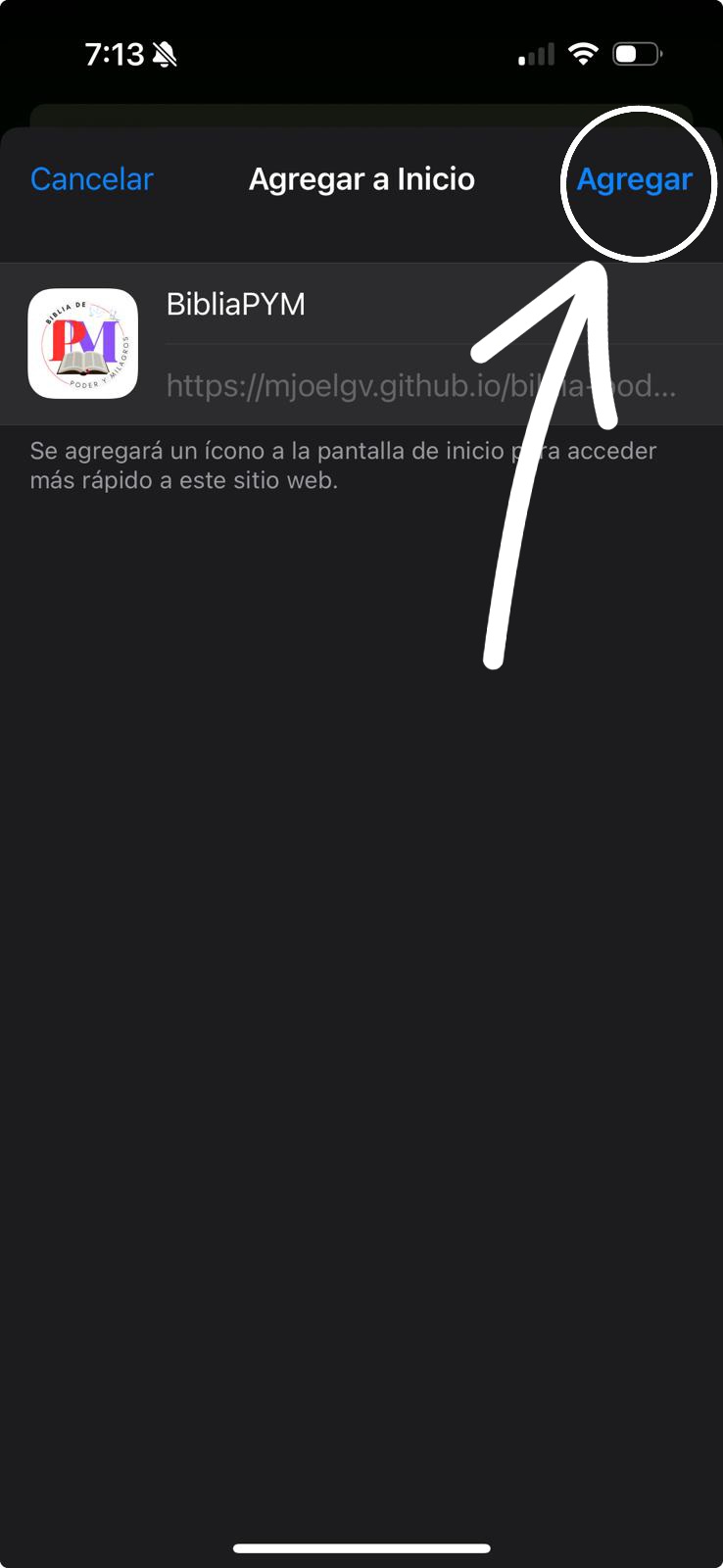 Paso 3: Presionar el botón Agregar